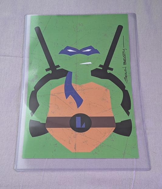 Teenage Mutant Ninja Turtles Signed 11x17 Art Print John Beatty COA Negative Space TMNT