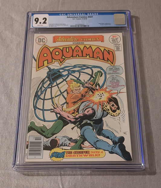 Adventure Comics Vol. 1 #447 CGC 9.2 White Pages Aquaman DC Comics 1976