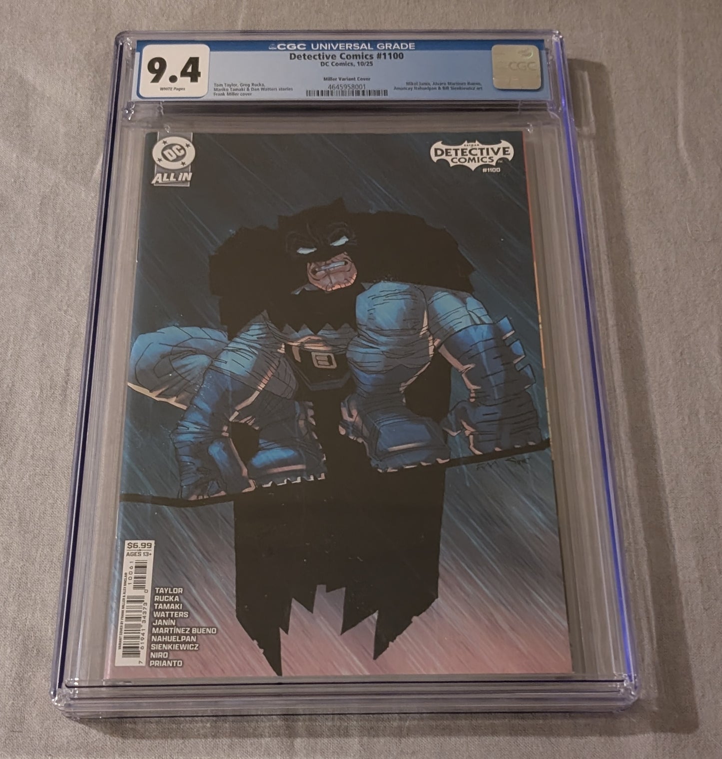 Detective Comics Vol. 3 #1100 Frank Miller Variant CGC 9.4 White Pages DC