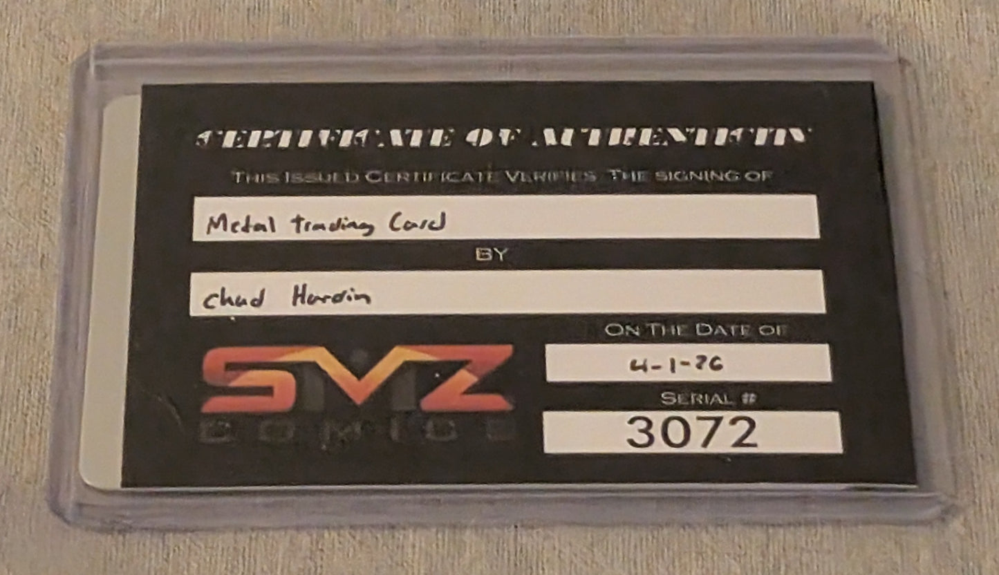 Ahsoka Tano Metal Trading Card Signed by Chad Hardin with COA