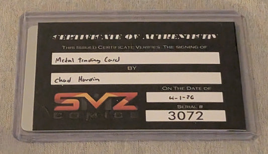 Ahsoka Tano Metal Trading Card Signed by Chad Hardin with COA