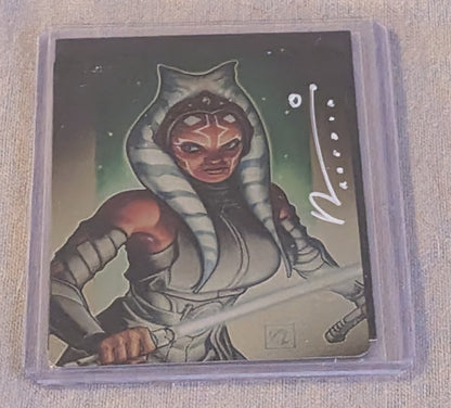 Ahsoka Tano Metal Trading Card Signed by Chad Hardin with COA