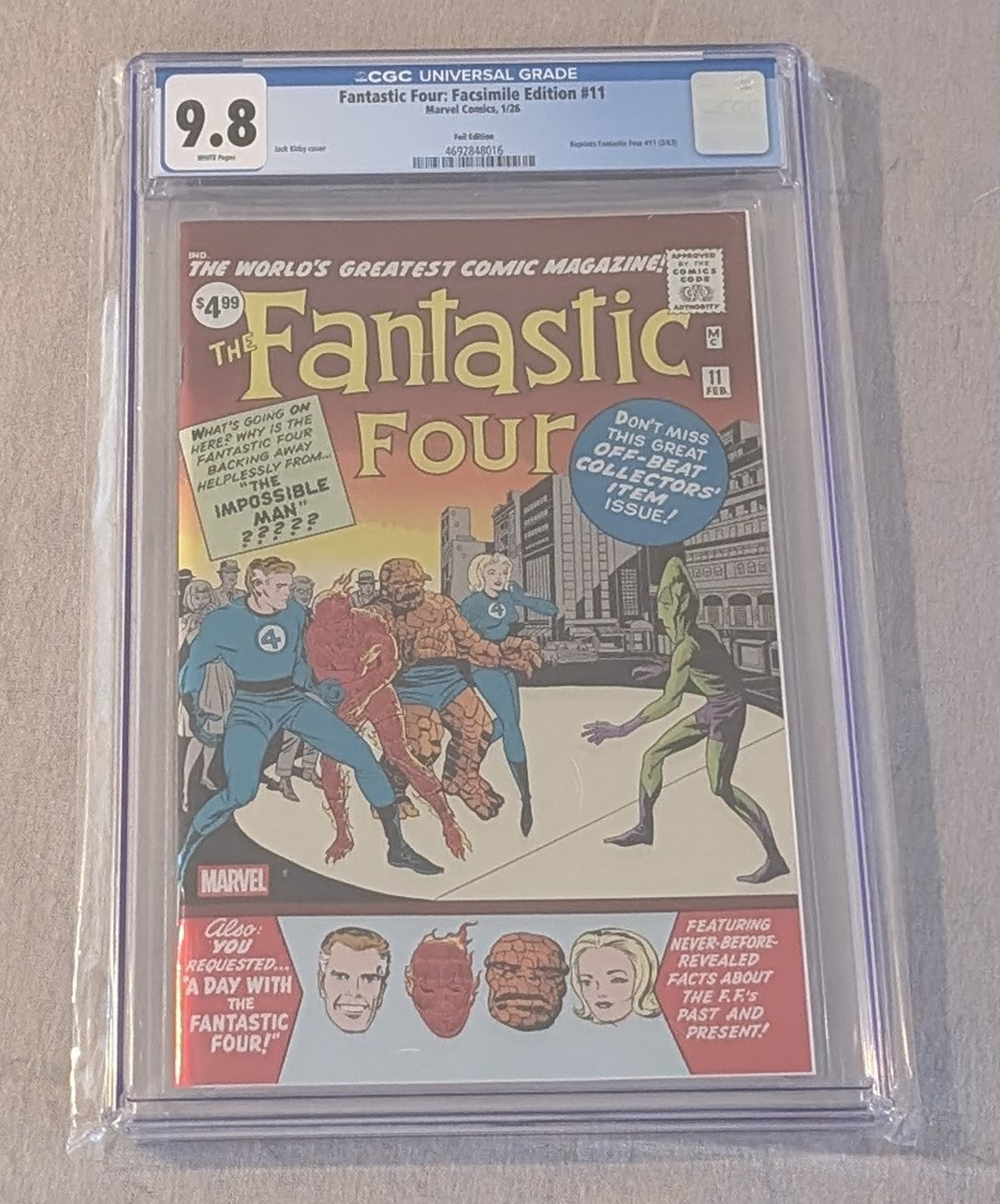 Darthsig Dual Copy Edition: Fantastic Four #11 Facsimile Foil Variant CGC 9.8 + Raw Facsimile Set