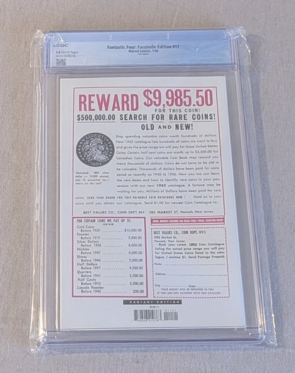 Darthsig Dual Copy Edition: Fantastic Four #11 Facsimile Foil Variant CGC 9.8 + Raw Facsimile Set