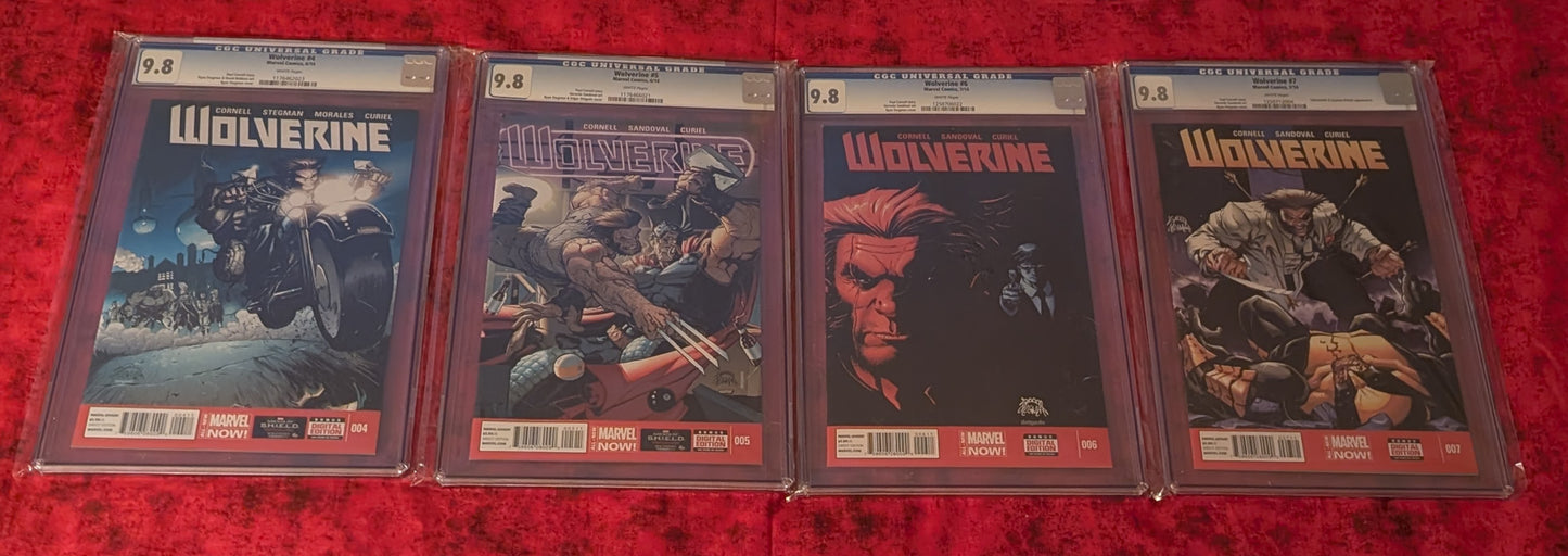 Wolverine Vol. 6 #4-7 CGC 9.8 Lot of 4 Marvel Comics 2014
