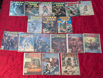 Conan Curated Comic Lot – Savage Sword of Conan & Conan Saga – 18 Issues
