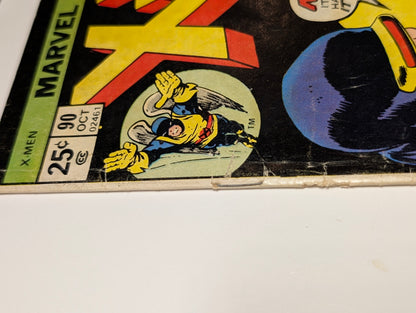 X-Men #90 Bronze Age Marvel Comic Professor X Is Dead Cover
