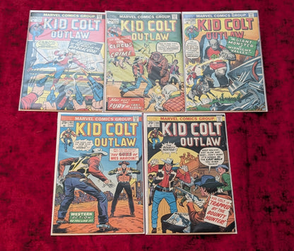 Kid Colt Outlaw #175, #179, #180, #183 and #184 Lot | Bronze Age Marvel Western Comics