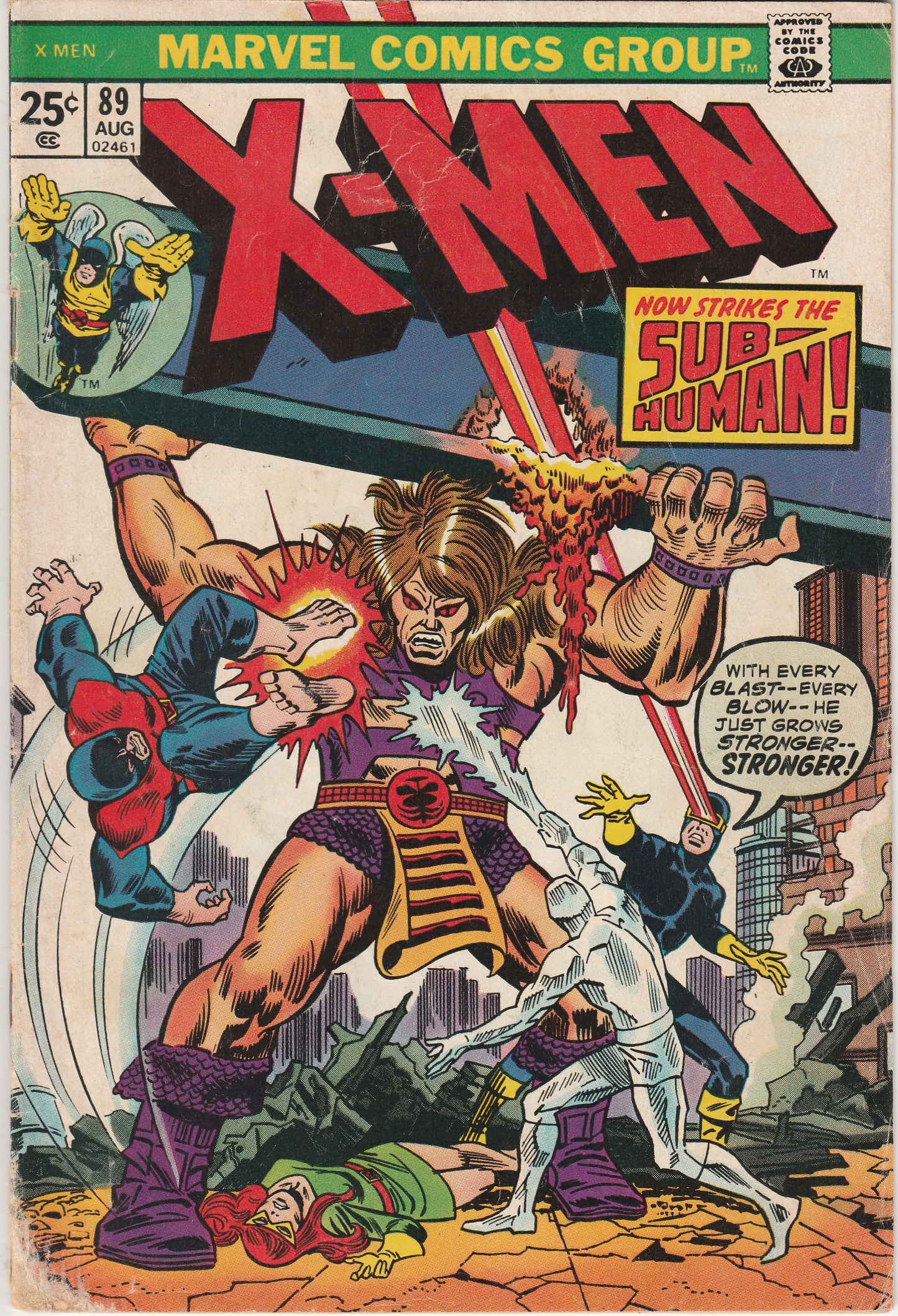X-Men #89 Bronze Age Marvel Comic Now Strikes the Sub-Human