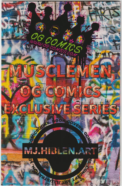 Back cover of the Musclemen OG Comics Exclusive Series artbook