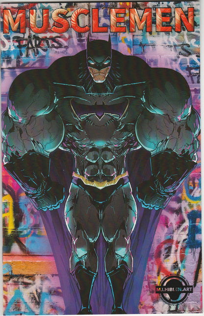 Front cover of MJ Hiblen's Musclemen artbook featuring Batman